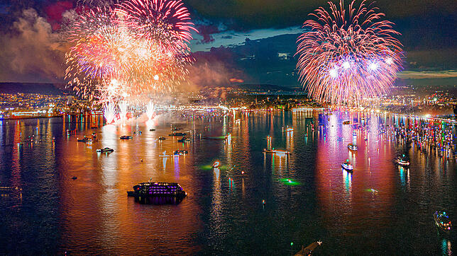 Das Feuerwerk über Konstanz – hier ein Bild der letztjährigen Veranstaltung – ist der Höhepunkt des Seenachtfestes, das am Samstag, 10. ...