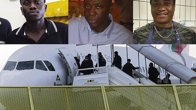 Der Gambier Buba Jaiteh aus Blumberg (oben links), der Nigerianer Lukmann Lawall aus Konstanz (Mitte und der Nigerianer Kingsley Emeto ...