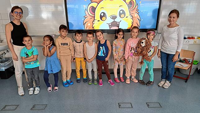 13 Kinder besuchen die Sprachklasse der Goetheschule Rheinfelden. Wegen Krankheit haben vier Kinder gefehlt. Klassenlehrerin ist ...