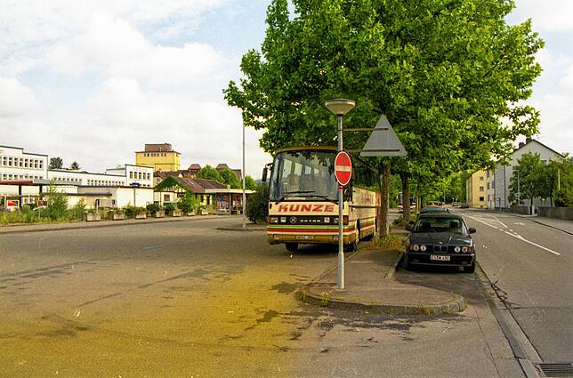 Der frühere Busbahnhof, wo heute das Aach-Center steht