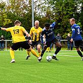 Obereschach vs Möhringen (von links): Marvin Zimmermann, Rene Riegger, Mohamed Gomina und Jonathan Bell.