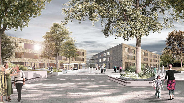 So soll der Neubau des Karl-Olga-Parks nach ersten Entwürfen aussehen. Bild: Thillmann Architekten