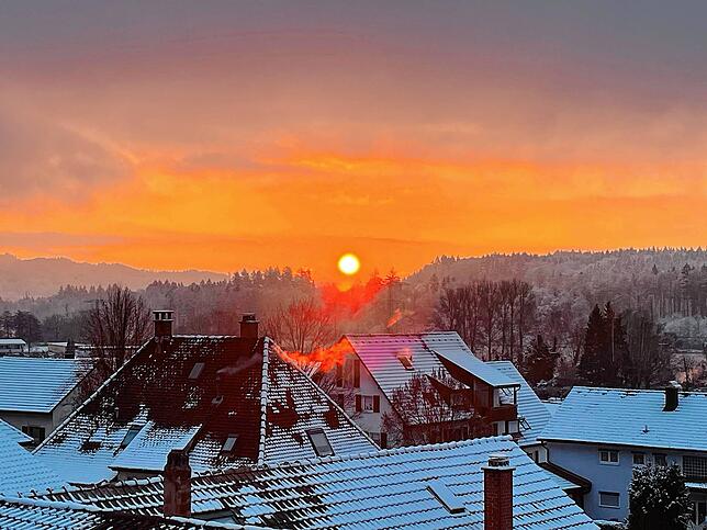Sonnenaufgang über Schwörstadt.