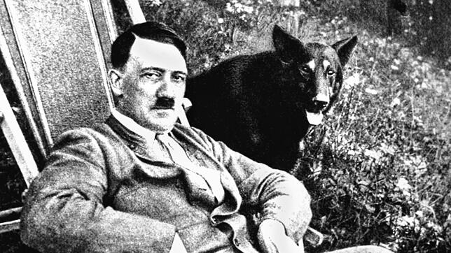 Adolf Hitler mit seinem Hund (undatierte Aufnahme).