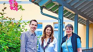 Derya Türk-Nachbaur (Mitte) kommt zum Gespräch mit Schönwalds Bürgermeister Christian Wörpel und Gemeinderätin Marianne Kätsch-Jung nach ...