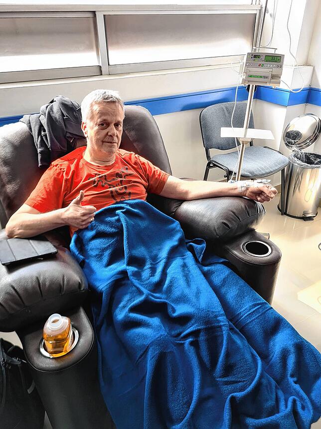 Jürgen Engler bekommt die erste Chemotherapie.