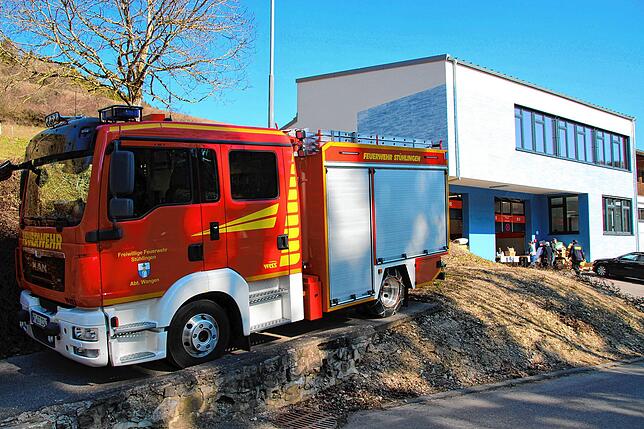 Stets bereit für den Einsatz ist die Stühlinger Feuerwehrabteilung Wangen. Das Löschfahrzeug wurde so geparkt, dass die Kameraden auch ...