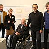 Christoph Rehmann-Sutter, Museums-Geschäftsführerin Ute Gottschall, Erwin Rehmann, Kurator Tyrone Richards und Daniel Waldner (von ...