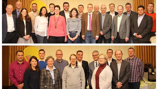 Sie treten für FDP/FW bei der Kommunalwahl an.Oben die Kernstadt-Kandidaten (von links): Ralf Herr, Alexander Wunderle, Nicole ...