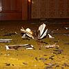 In mehreren Räumen von Schloss Mühlingen liegt verkohltes Papier auf dem Boden. Die unbekannten Einbrecher müssen dort gezündelt haben.