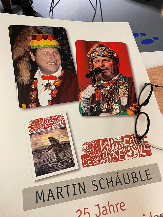 Der junge und der nicht mehr ganz so junge Martin Schäuble auf einem Plakat aus der Zabel-Druckerei. Mit im Bild: Martin Schäubles ...