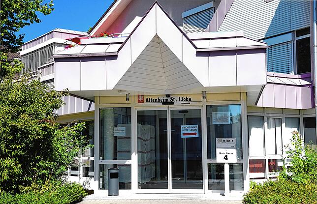 Der Eingang des St.-Lioba-Pflegeheims in der Roten Gasse.