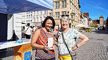Henriette Henke (rechts) aus dem Wohngebiet Haslach kämpft schon seit vielen Jahren gegen den Bundesstraßenbau vor ihrer Haustür. Den ...