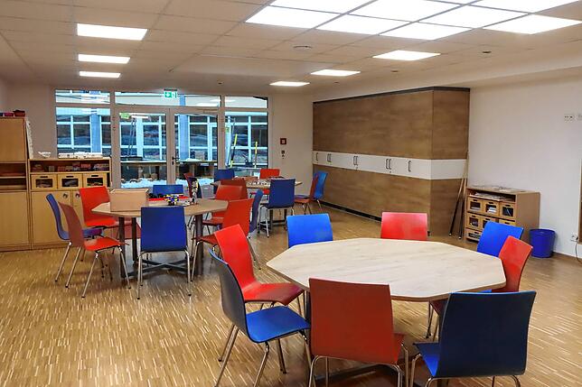 Im neuen Kinderhaus stehen so wie hier in einem der Gruppenräume gut 500 Quadratmeter Nutzfläche für die Kinder- und Jugendabteilung der ...