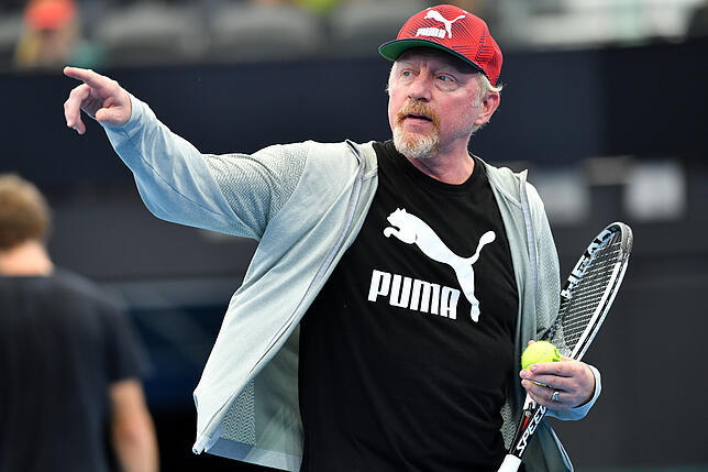 Boris Becker während des Trainings der Deutschen Mannschaft in risbane (Australien).