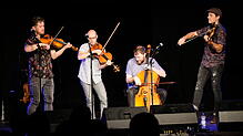 Ben Plotnick, Trent Freeman, Eric Wright und Karrnnel Sawitsky sind &bdquo;The Fretless&ldquo;.