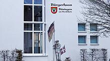 Das visualisierte Bild zeigt einen Vorschlag für die Beschriftung der Südfassade des Büsinger Bürgerhauses. Foto/Visualisierung: Herbert ...