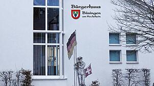 Das visualisierte Bild zeigt einen Vorschlag für die Beschriftung der Südfassade des Büsinger Bürgerhauses. Foto/Visualisierung: Herbert ...