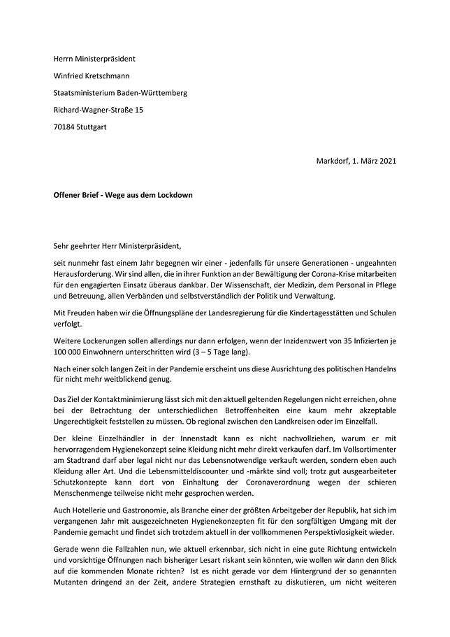 Offener Brief Offener Brief