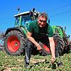 Landwirt Stefan Traber auf einem Rapsfeld bei Hecheln. Im Moment sind die Pflanzen noch klein, aber Ende April Anfang Mai wird das Feld ...