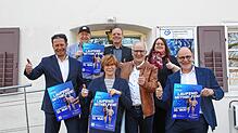 Das Organisationsteam (vorn von links): Daniel Hirt (Volksbank), Regine Achatz, Hansjörg Reichert (beide Lebenshilfe), OB Bernd Häusler. ...