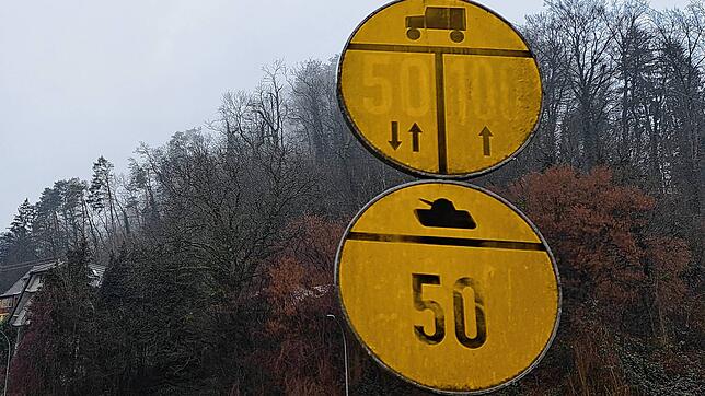 Haben Sie solche Schilder schon mal gesehen? Mancherorts hängen gelbe Verkehrsschilder, die Panzer und Militärfahrzeuge zeigen. Warum es ...
