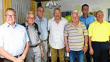 Vorsitzender Anton Hübschle, Berthold Schlachter, Wolf-Dieter Kolb, Robert Erath, Dieter Heussler, Bürgermeister Joachim Grüner und der ...