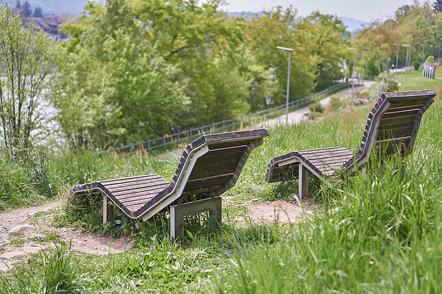 Rheinfelden: Vom Sunnebuggle blickt man auf die Schweizer Nachbarn und erfährt auf Infotafeln mehr über die Flora und Fauna.