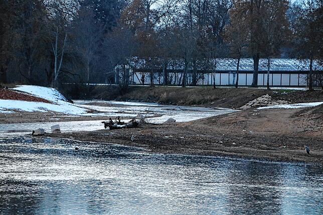 Das Gelände des Donauzusammenflusses gleicht derzeit einer Winterlandschaft.