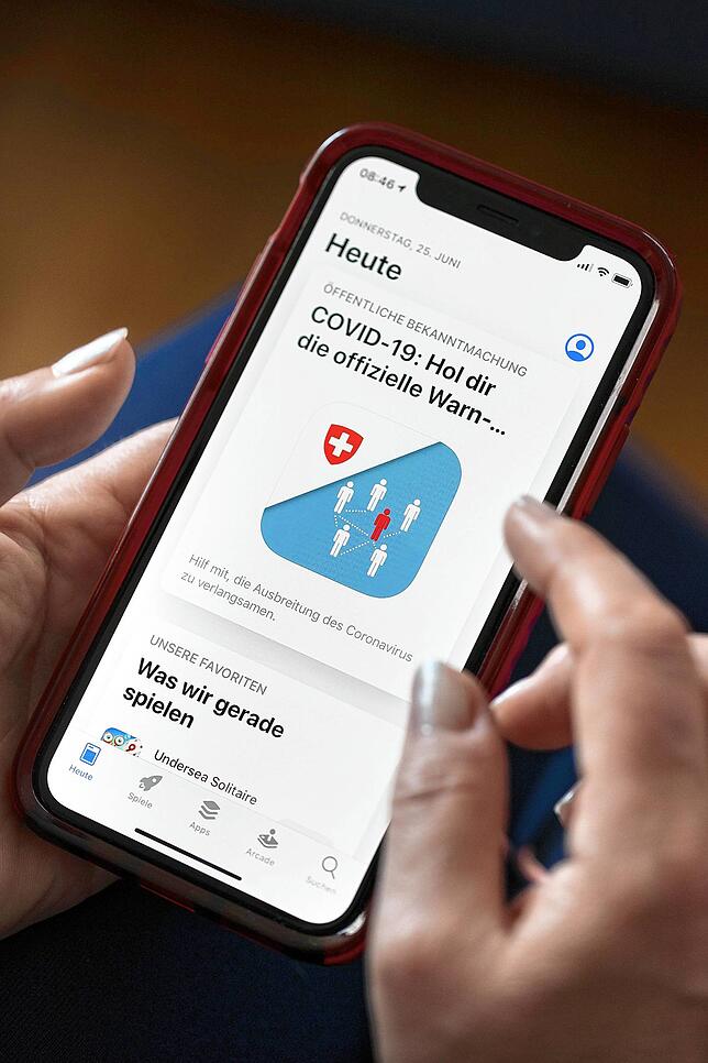 Funktioniert jetzt auch in Verbindung mit der deutschen Corona-Warn-App.: Die SwissCovid Contact Tracing App.