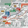 Diese Varianten werden im Rahmen der Planung für eine neue Trasse der Bundesstraße 311 zwischen Meßkirch und Mengen geprüft.