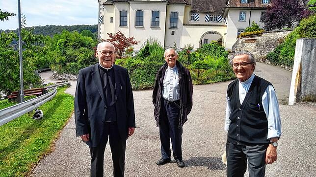 Was macht eigentlich ein Pfarrer im Ruhestand? Diese Frage beantworteten Hans-Jürgen Allgaier (86 Jahre, von links), Bernd Zimmermann ...