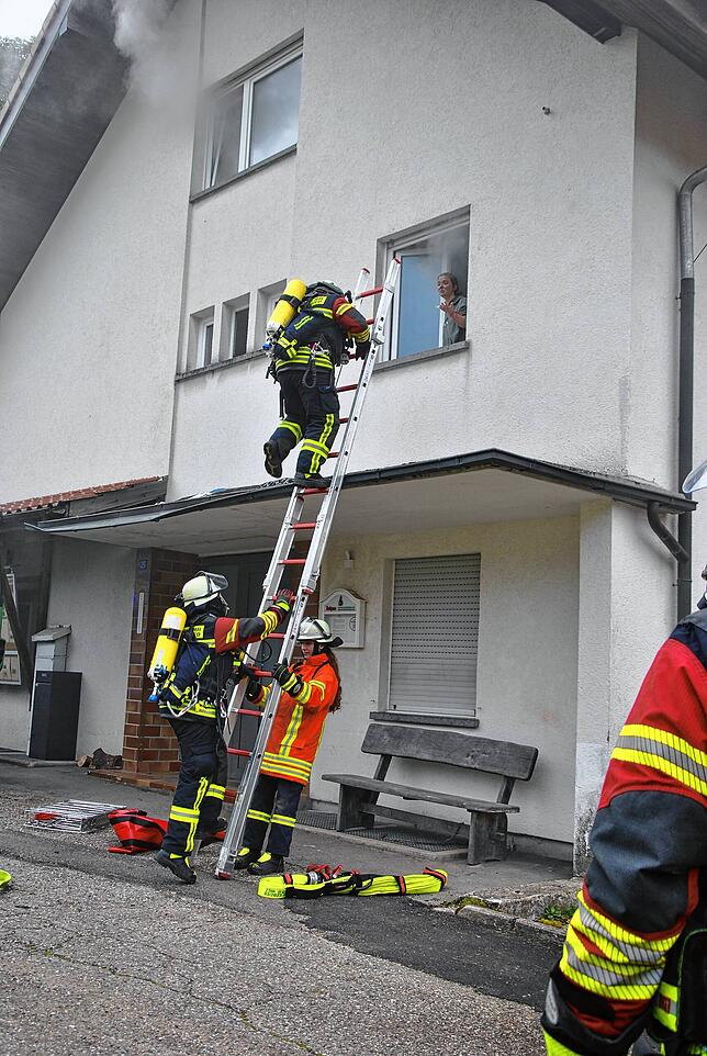 Bild 2: Gelungene und herausfordernde Probe der Feuerwehr Herrischried