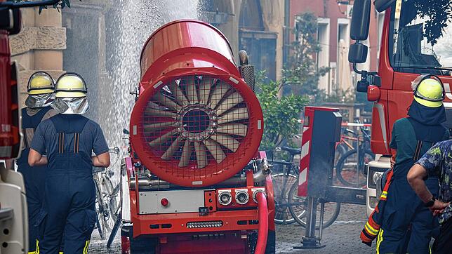 Der hochmoderne Löschroboter der Singener Feuerwehr war auch beim schweren Brand in der Konstanzer Innenstadt im Einsatz (Archivbild vom ...