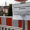 Die geschlossene Laufenbrücke zwischen dem badischen und dem aargauischen Laufenburg.