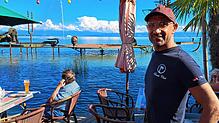 Ernie Tufan vom Beach Club in Friedrichshafen geht davon aus, dass der Wasserpegel jetzt über den nächsten Monat um einen Meter sinkt.