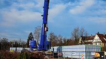 Derzeit werden die für die Erweiterung des Hochrhein Klinikums in Waldshut notwendigen Baumodule in Albbruck zwischengelagert.