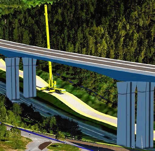 Für den Bau der neuen Brücke wird eine Baustraße benötigt.