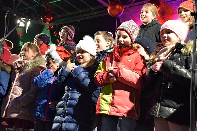 Der Schülerchor der Weihermattenschule eröffnete das musikalische Rahmenprogramm mit fröhlichen Liedern.