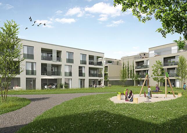 In Allmannsweiler werden sechs Gebäude mit Wohnungen für Familien, Paare und Singles gebaut. In der Tiefgarage sind 130 Stellplätze.