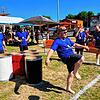 Zum Höhepunkt des Gailinger Sportfestes wurde erneut der Footpong-Wettbewerb: Was klingt wie ein verrückter Mix aus Bierpong und ...