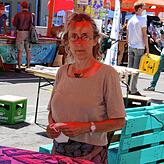 Elke Bork informierte am Wochenende an ihrem Stand über die Neugestaltung des Stephansplatzes.