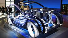 Eine Studie von ZF ist vor Beginn der Internationalen Automobil-Ausstellung (IAA Mobility) am Messestand von ZF zu sehen. Alternative ...