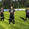 Der neue Trainer und die Neuzugänge des FC Köngsfeld (von links): Trainer Patrick Fossé (zuletzt SV Zimmern), Patrick Lauble (TSG ...