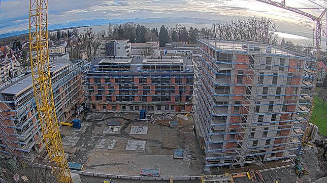 Blick auf die Baustelle von oben.