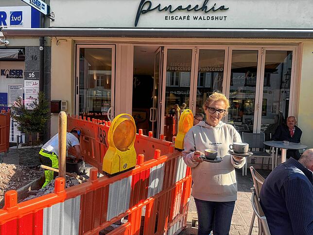 Silvana Conocchia von der Eisdiele Pinocchio in Waldshut musste zwei Tage ihre Terrasse schließen.