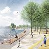 Stufen sollen die Ufermauer ersetzen: Zwischen Gondelhafen und Klangschiff soll der Seezugang verbessert werden. Visualisierung: K1 ...
