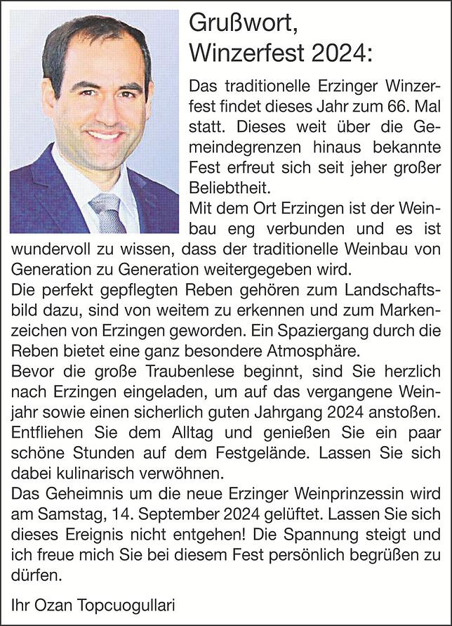 Bild 1: 66. Erzinger Winzerfest in Klettgau Erzingen: Der Wein steht im Mittelpunkt