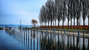 Blick auf den Mooser Hafen. Die Gemeinde änderte kürzlich die Gebührenordnung ihrer Häfen. Unter anderem werden Gastliegeplätze deutlich ...