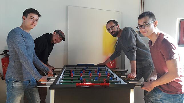 FSJler Raffi Mazzitelli, Jugendbeauftrager Ralf Waldenmayer, Praktikant Deniz Lombardo und Jugendbeauftrager Jan Münzer vom städtischen ...